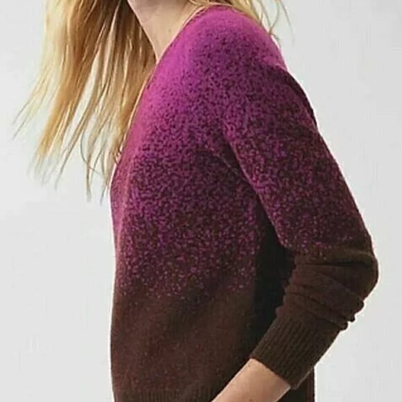 Athleta Hawthorn Textured Crew Sweater Merino Wool Ombre Purple - Size Small - Picture 3 of 15